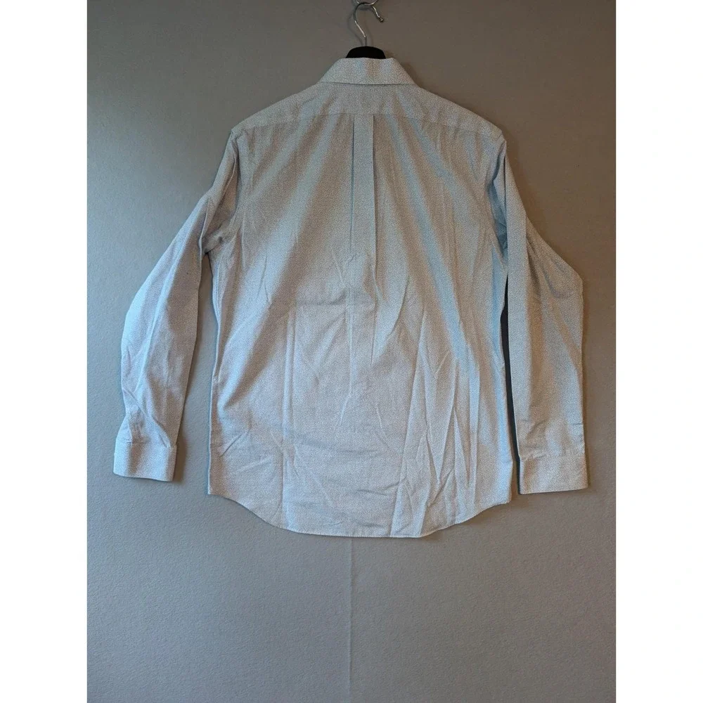 Banana Republic BR  Shirt Classic Fit White Blue Pattern Casual Men's Non‎ Iron